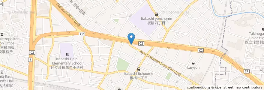 Mapa de ubicacion de 板橋警察署 平尾交番 en Japão, Tóquio, 板橋区, 北区.