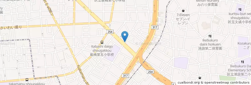 Mapa de ubicacion de 板橋警察署熊野交番 en ژاپن, 東京都, 板橋区, 豊島区.