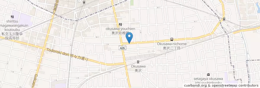 Mapa de ubicacion de 柏堤会奥沢病院 en 日本, 東京都, 目黒区.