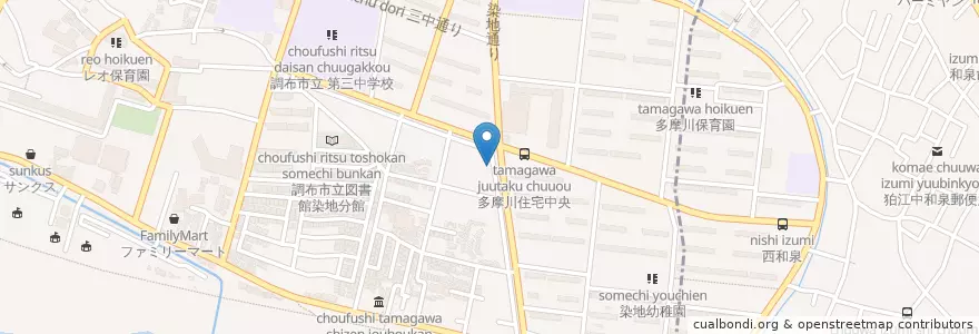 Mapa de ubicacion de 染地幼稚園 en Japon, Tokyo, 調布市.