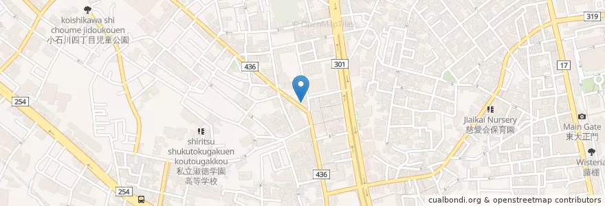 Mapa de ubicacion de 柳町児童館 en 일본, 도쿄도, 분쿄구.