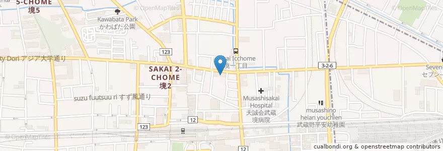 Mapa de ubicacion de 栄光乃園幼稚園 en 일본, 도쿄도, 武蔵野市.