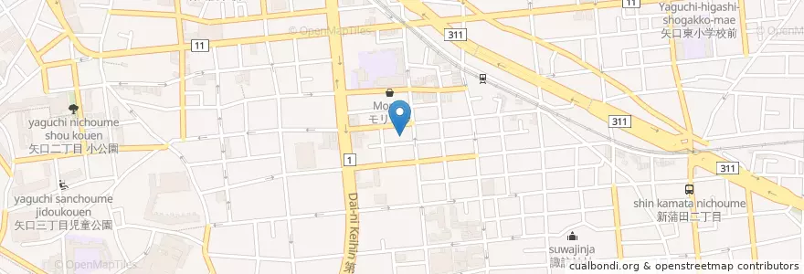 Mapa de ubicacion de 栄慈会岩崎内科病院 en Japan, Tokio, 大田区.