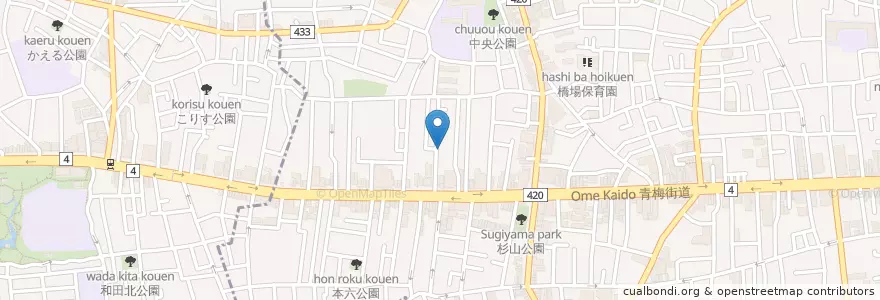 Mapa de ubicacion de 桃園幼稚園 en ژاپن, 東京都, 中野区.