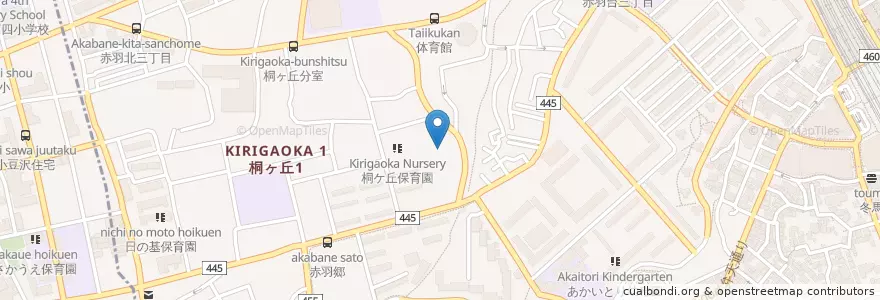Mapa de ubicacion de 桐ケ丘保育園 en 일본, 도쿄도, 北区.