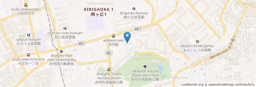 Mapa de ubicacion de 桐ケ丘南保育園 en Japan, Tokio, 北区.