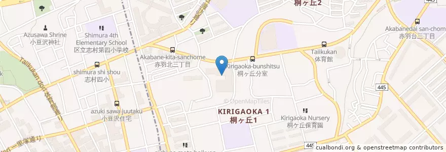 Mapa de ubicacion de 桐ヶ丘児童館 en 일본, 도쿄도, 北区.