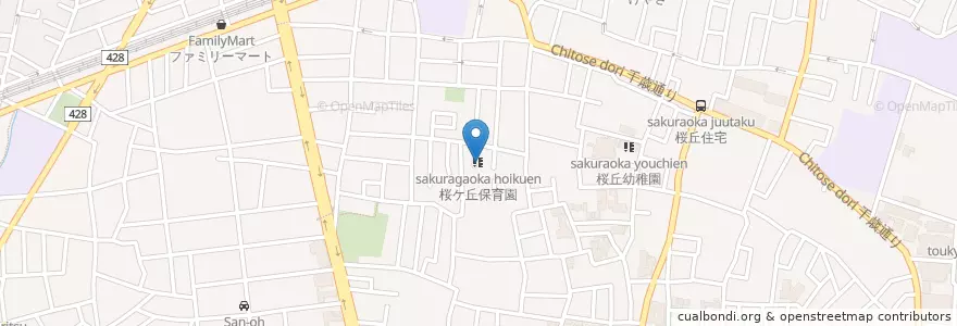 Mapa de ubicacion de 桜ケ丘保育園 en Япония, Токио, Сэтагая.