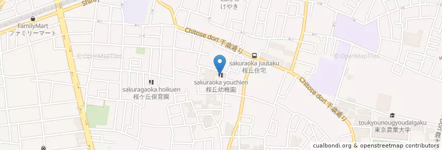 Mapa de ubicacion de 桜丘幼稚園 en Giappone, Tokyo, 世田谷区.