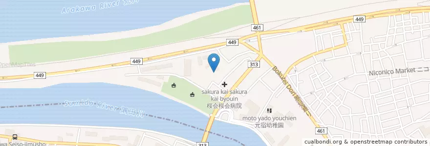 Mapa de ubicacion de 桜会病院 en Japón, Tokio, Adachi.
