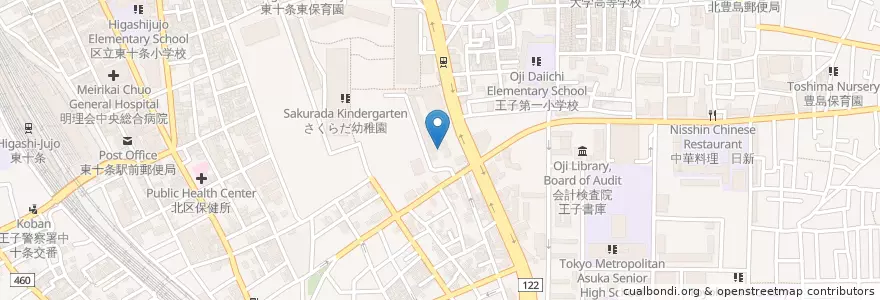 Mapa de ubicacion de 桜田保育園 en Japonya, 東京都, 北区.