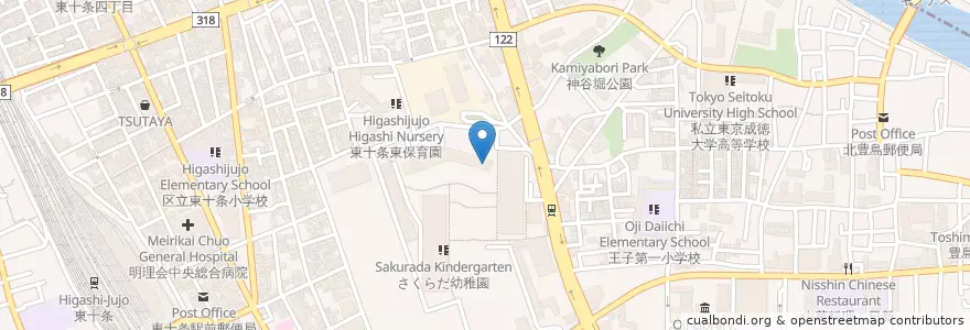 Mapa de ubicacion de 桜田北保育園 en 日本, 东京都/東京都, 北区.