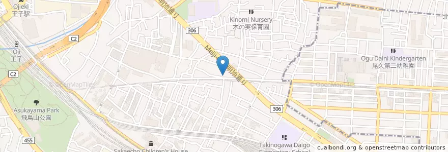 Mapa de ubicacion de 桜輪幼稚園 en Japonya, 東京都, 北区.