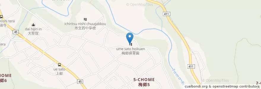 Mapa de ubicacion de 梅郷保育園 en Japan, Tokio, 青梅市.