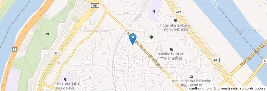 Mapa de ubicacion de 梶原病院 en 日本, 东京都/東京都, 墨田区.