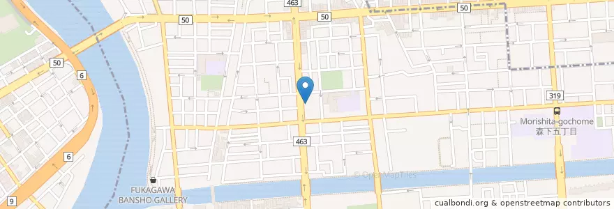 Mapa de ubicacion de 森下児童館 en Japonya, 東京都, 江東区.