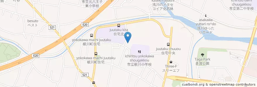 Mapa de ubicacion de 横川幼稚園 en Japonya, 東京都, 八王子市.