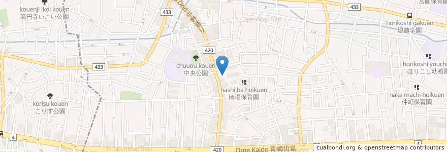 Mapa de ubicacion de 橋場児童館 en Japão, Tóquio, 中野区.