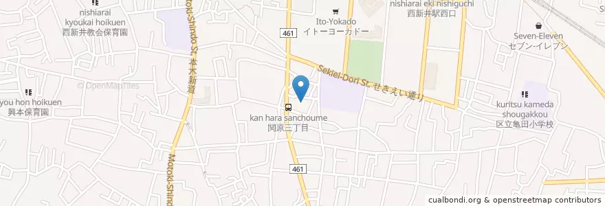 Mapa de ubicacion de 橘幼稚園 en Japón, Tokio, Adachi.