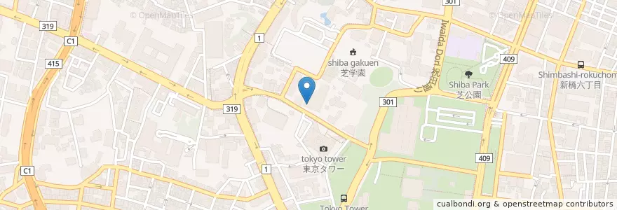 Mapa de ubicacion de 機械振興会館内郵便局 en Japon, Tokyo, 港区.