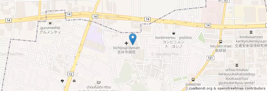 Mapa de ubicacion de 欣助会吉祥寺病院 en 日本, 東京都.