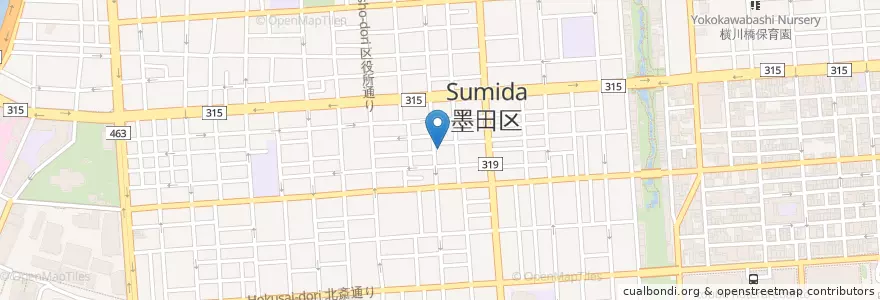 Mapa de ubicacion de 正明会山田記念病院 en Jepun, 東京都, 墨田区.