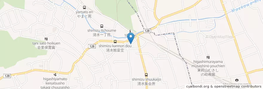 Mapa de ubicacion de 武蔵大和駅前郵便局 en 日本, 東京都, 東大和市.