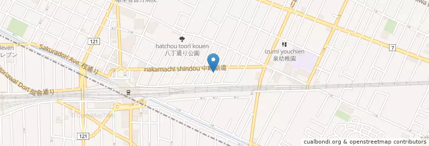 Mapa de ubicacion de 武蔵野中町郵便局 en Japan, Tokio, 武蔵野市.