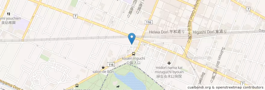 Mapa de ubicacion de 武蔵野御殿山郵便局 en اليابان, 東京都, 武蔵野市.