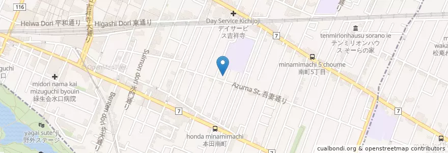 Mapa de ubicacion de 武蔵野相愛幼稚園 en ژاپن, 東京都, 武蔵野市.