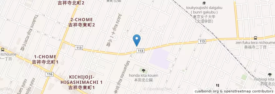 Mapa de ubicacion de 武蔵野警察署東町駐在所 en Japan, 東京都, 武蔵野市.