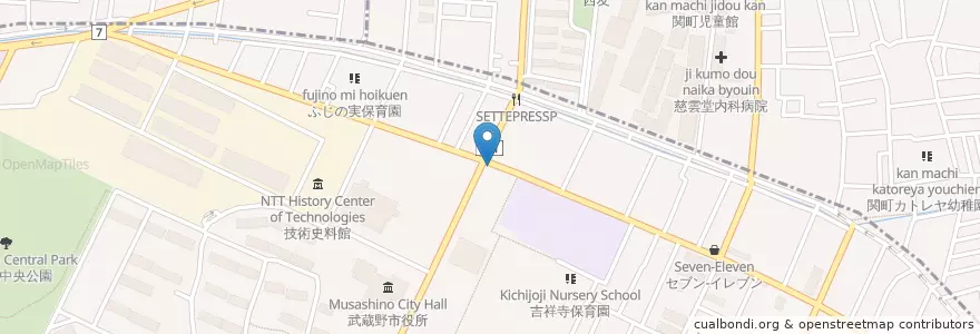 Mapa de ubicacion de 武蔵野警察署緑町交番 en 日本, 东京都/東京都, 武蔵野市.