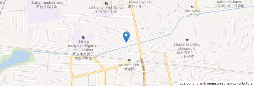 Mapa de ubicacion de 武蔵関駅前郵便局 en Japonya, 東京都, 練馬区.