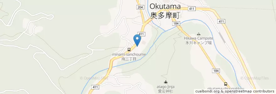 Mapa de ubicacion de 氷川保育園 en Giappone, Tokyo, 西多摩郡, 奥多摩町.