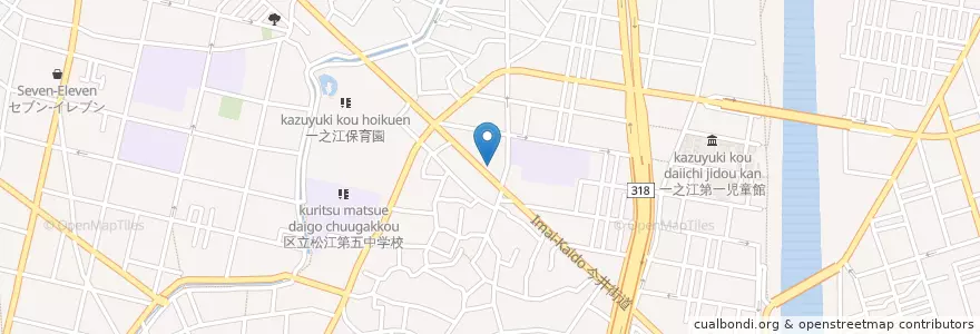 Mapa de ubicacion de 江戸川一之江郵便局 en Japan, Tokyo, Edogawa.