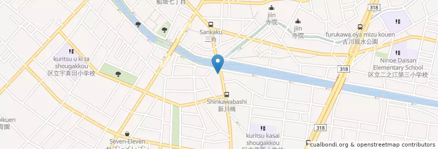 Mapa de ubicacion de 江戸川中葛西一郵便局 en Japon, Tokyo, 江戸川区.