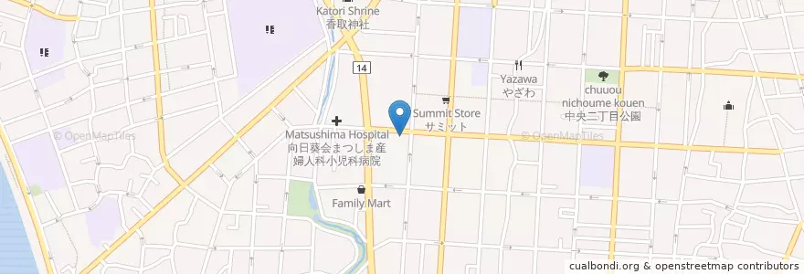 Mapa de ubicacion de 江戸川区役所前郵便局 en Japão, Tóquio, 江戸川区.