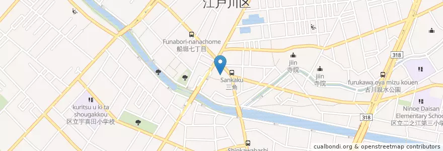 Mapa de ubicacion de 江戸川区立葛西図書館 en Jepun, 東京都, 江戸川区.