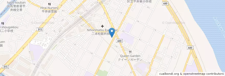 Mapa de ubicacion de 江戸川平井郵便局 en 日本, 東京都, 江戸川区.