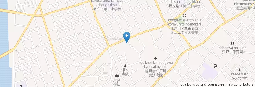 Mapa de ubicacion de 江戸川東瑞江二郵便局 en Japan, Tokyo, Edogawa.