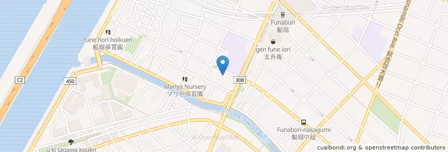 Mapa de ubicacion de 江戸川船堀郵便局 en اليابان, 東京都, 江戸川区.