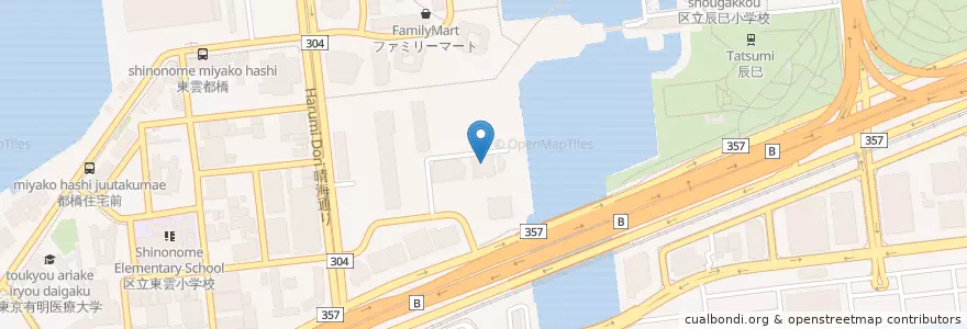 Mapa de ubicacion de 江東区立東雲図書館 en ژاپن, 東京都, 江東区.