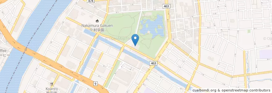 Mapa de ubicacion de 江東区立深川図書館 en Japão, Tóquio, 江東区.