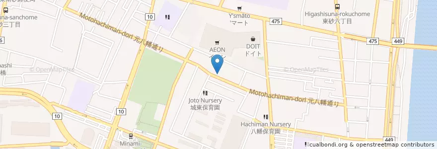 Mapa de ubicacion de 江東南砂六郵便局 en Japão, Tóquio, 江東区.