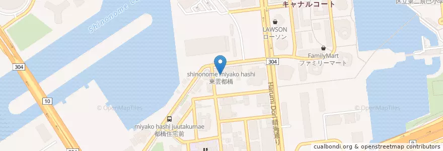 Mapa de ubicacion de 江東東雲郵便局 en 일본, 도쿄도, 江東区.
