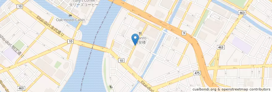 Mapa de ubicacion de 江東永代郵便局 en Japan, Tokio, 江東区.