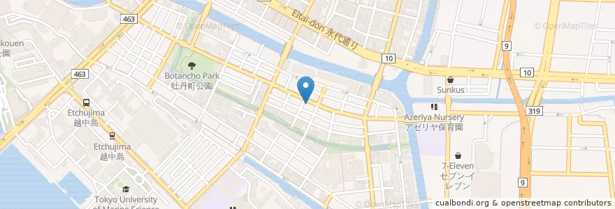 Mapa de ubicacion de 江東牡丹郵便局 en Япония, Токио, Кото.