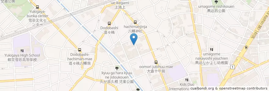 Mapa de ubicacion de 池上児童館 en Giappone, Tokyo, 大田区.