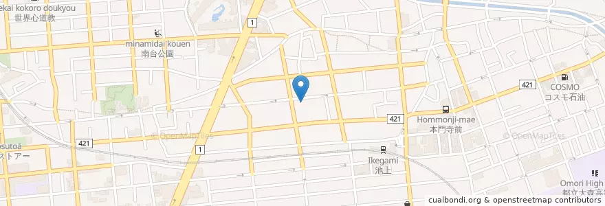 Mapa de ubicacion de 池上郵便局 en 日本, 东京都/東京都, 大田区.