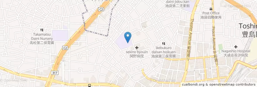 Mapa de ubicacion de 池袋幼稚園 en Japan, Tokio, 豊島区.